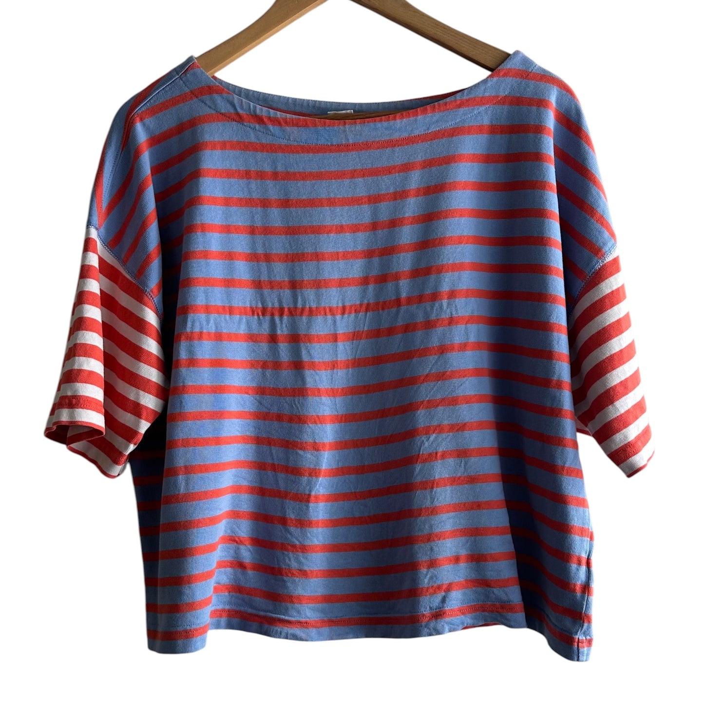 Polo manga corta rayas rojo y celeste Gap - Talla L