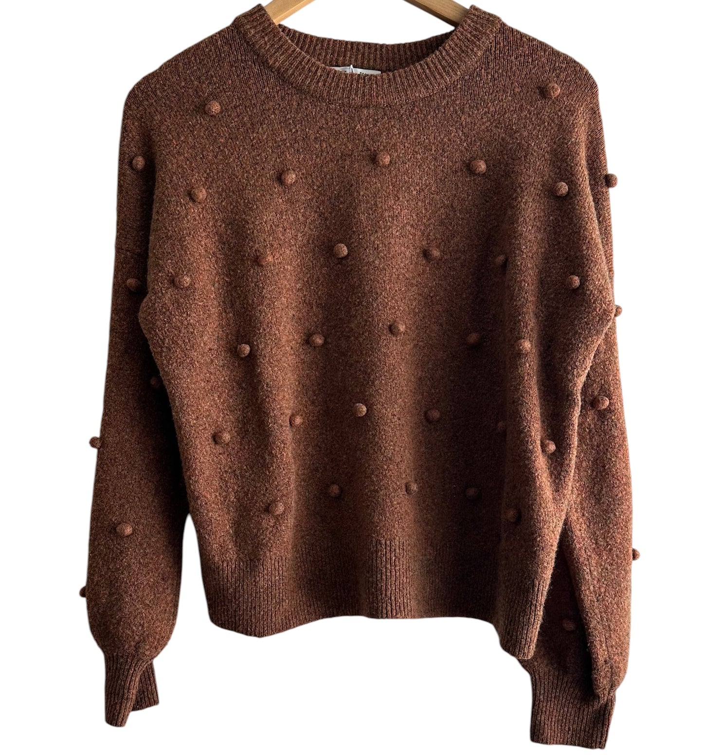Chompa marrón bolitas oversize - Talla XS/S