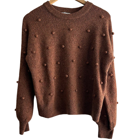 Chompa marrón bolitas oversize - Talla XS/S