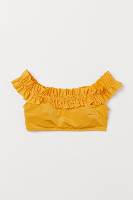 Parte de arriba bikini amarilla off shoulders H&M - Talla 38