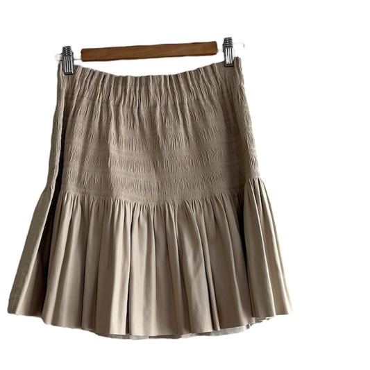 Falda cuerina beige Zara - Talla 28