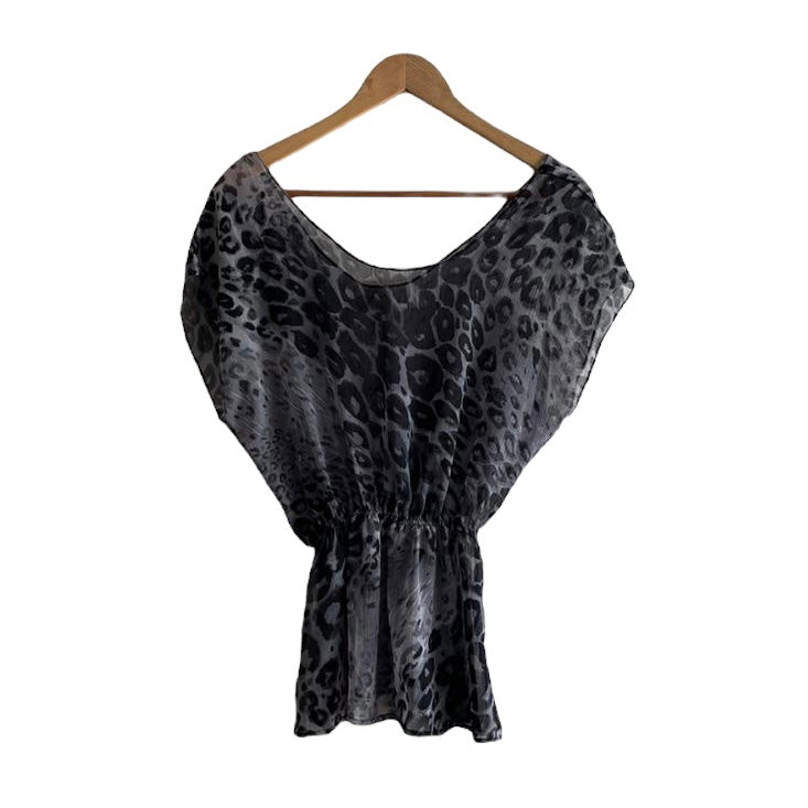 Blusa animal print gris y negro Exit - Talla S