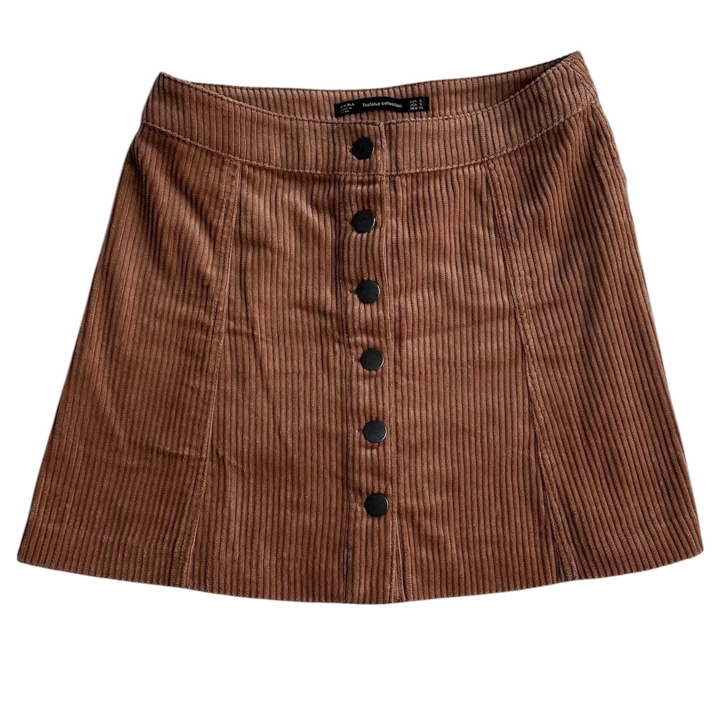 Falda corduroy marrón Zara - Talla S
