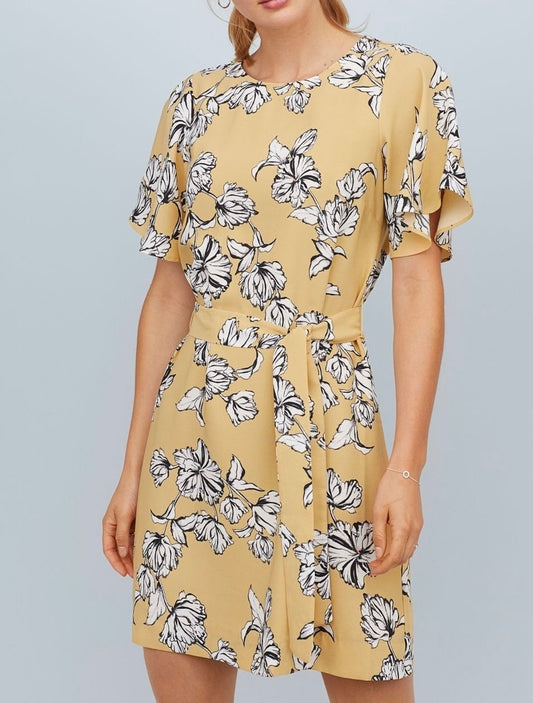 Vestido amarillo flores blancas H&M - Talla 28