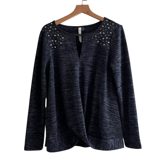 Chompa azul jaspeado- Talla S