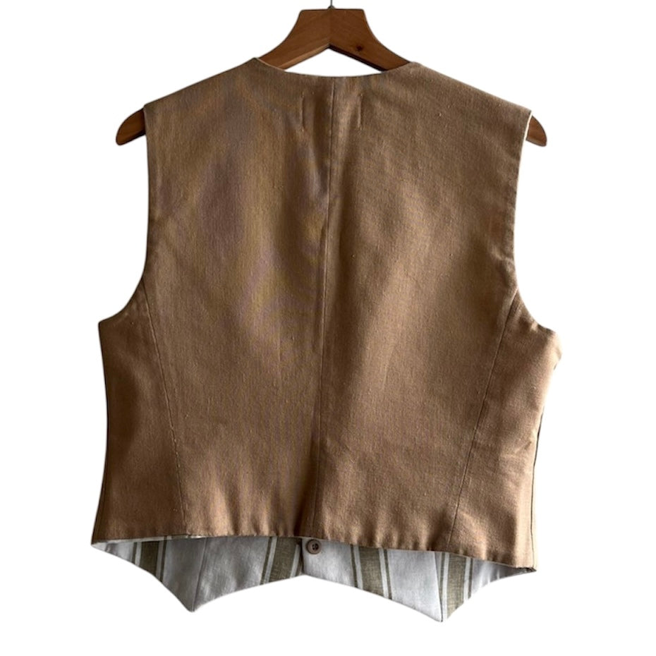 Chaleco beige reversible rayas Attelina - Talla S