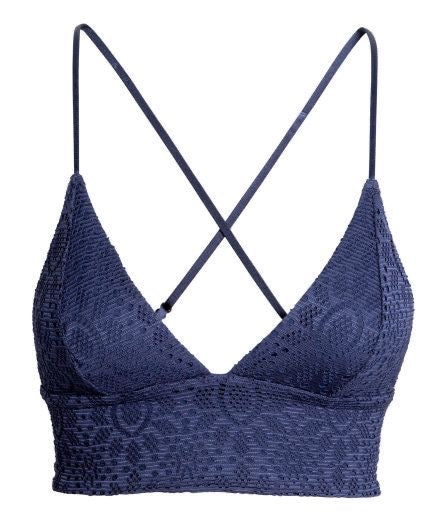 Top azul estampado H&M- Talla M