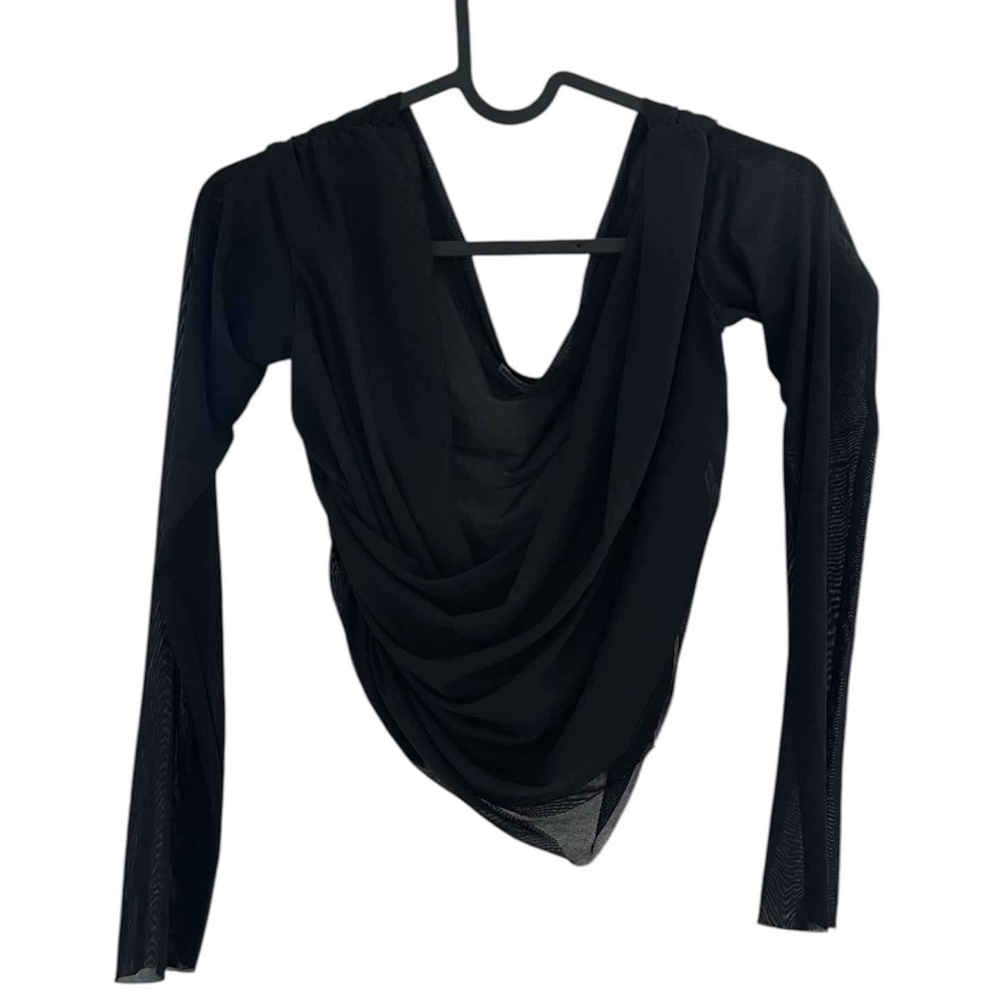 Polo manga larga negro tipo transparente Bershka - Talla L
