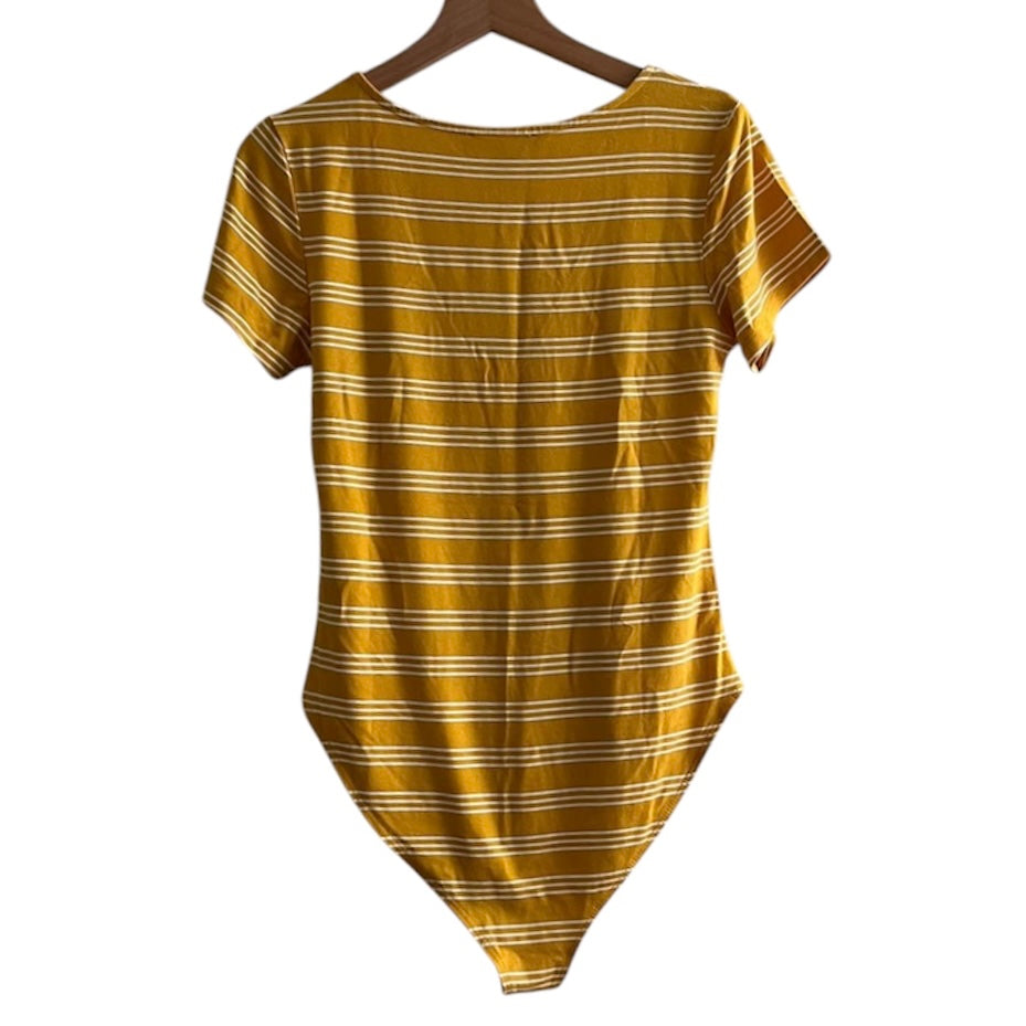 Body manga corta amarillo rayas Forever 21 - Talla L