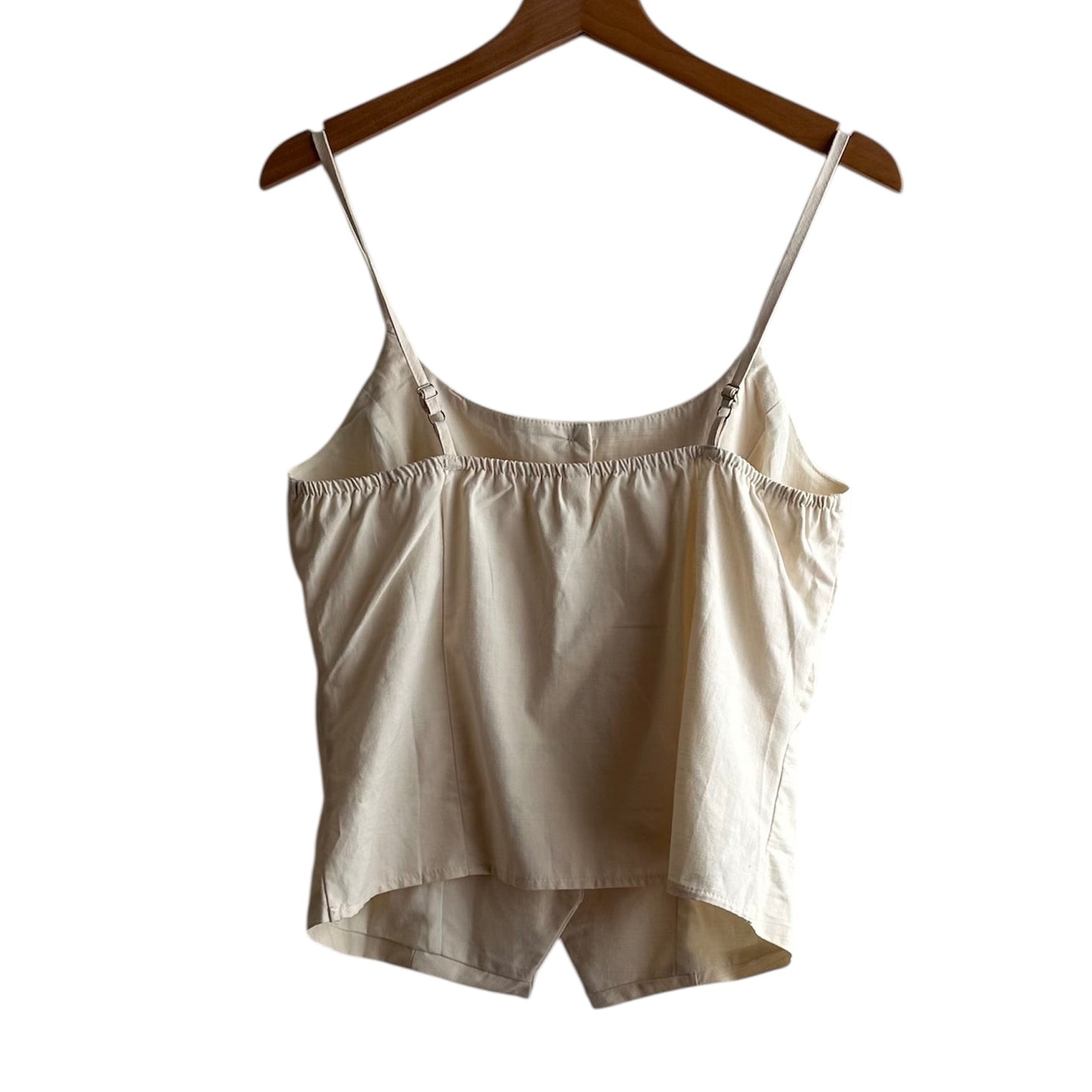 Blusa beige tiras ajustables y botones - Talla S