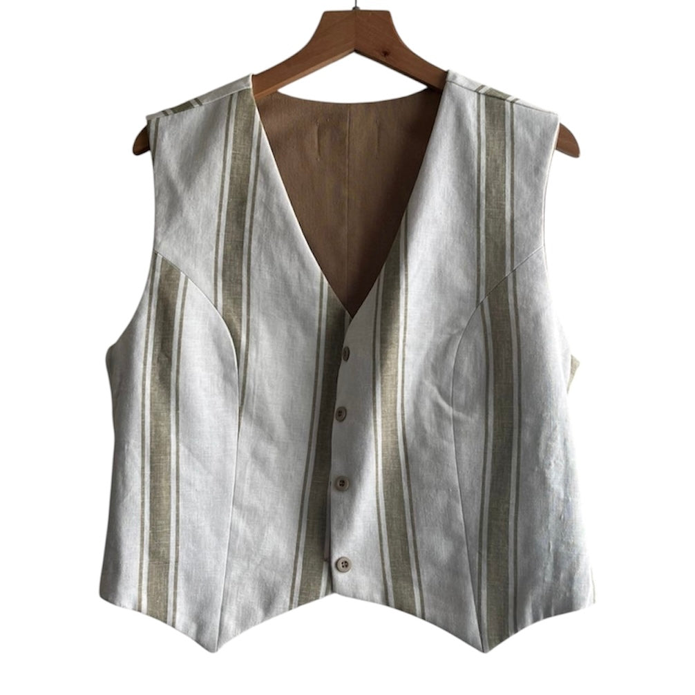 Chaleco beige reversible rayas Attelina - Talla S
