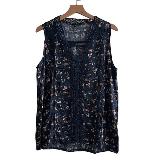 Blusa azul flores - Talla L