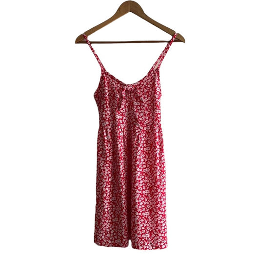 Vestido rojo flores blancas - Talla S