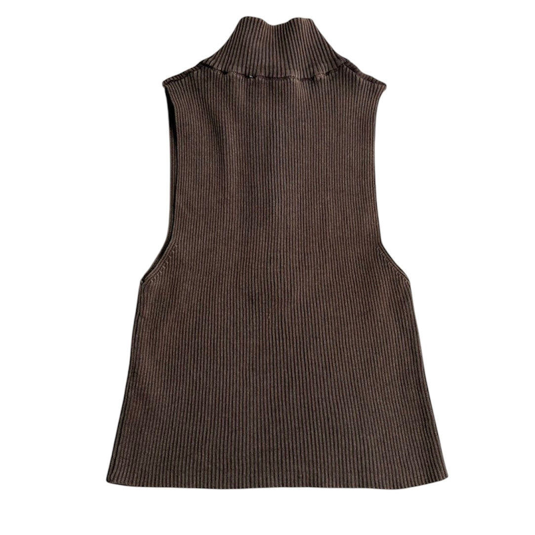 Polo cuello alto cierre marrón Stradivarius - Talla S