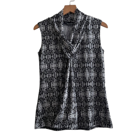 Blusa negra estampada detalle cuello - Talla S