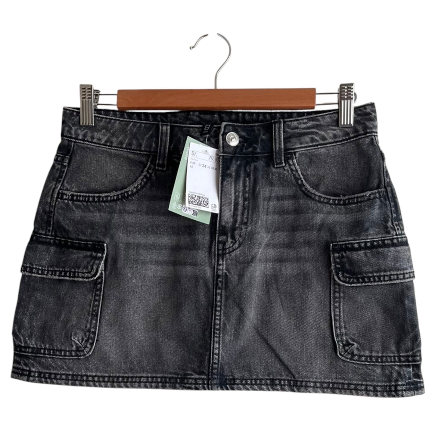 Falda Jean gris nueva con etiqueta H&M - Talla 24