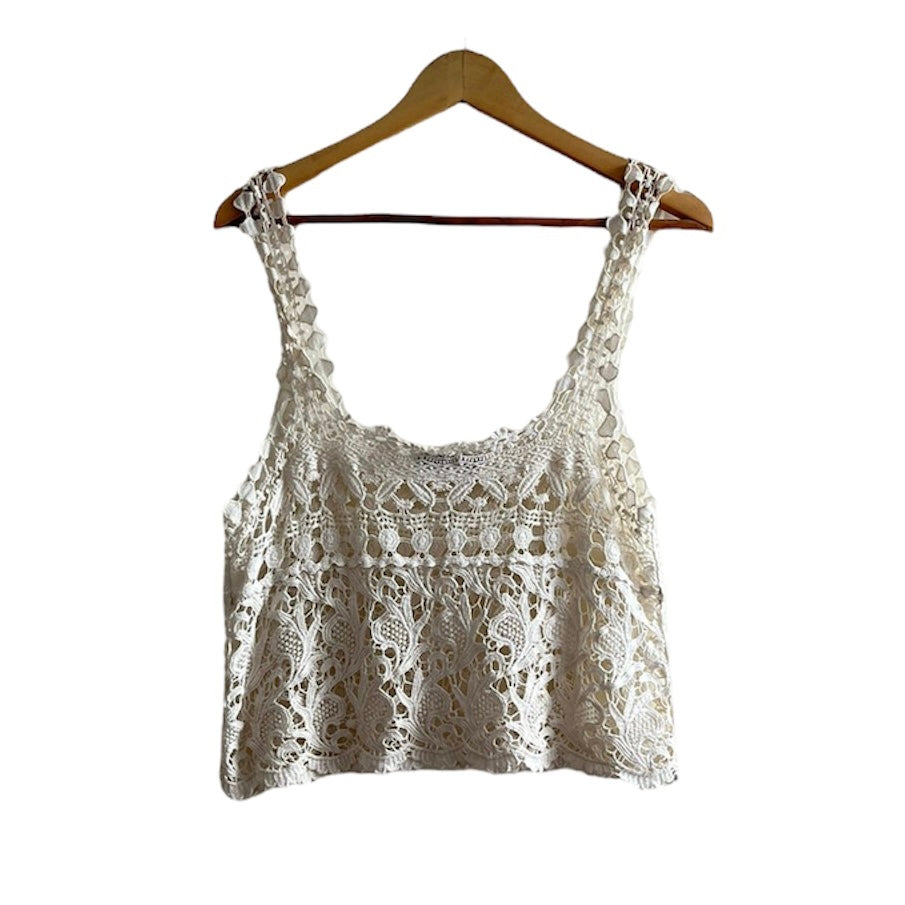 Top beige crochet  - Talla M