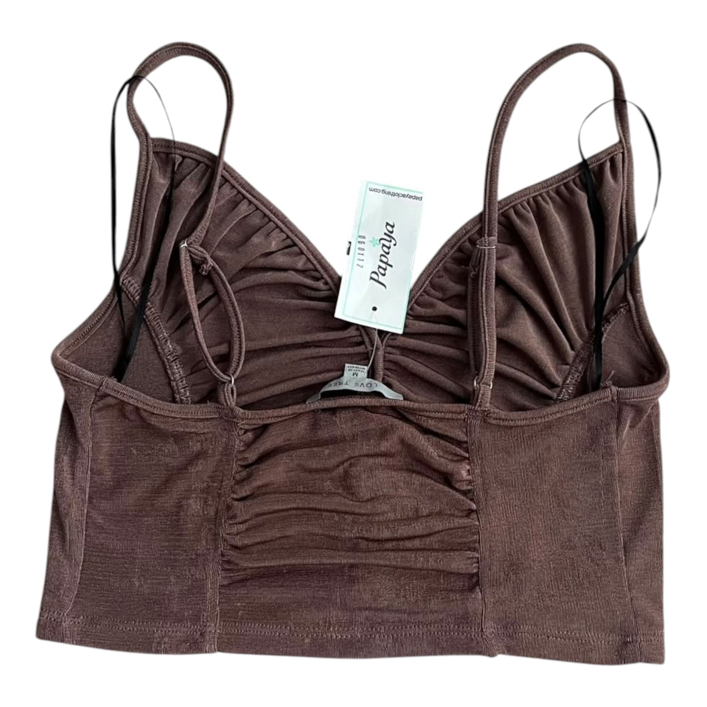 Top tiras marrón brillos nuevo con etiqueta Love Tree - Talla M