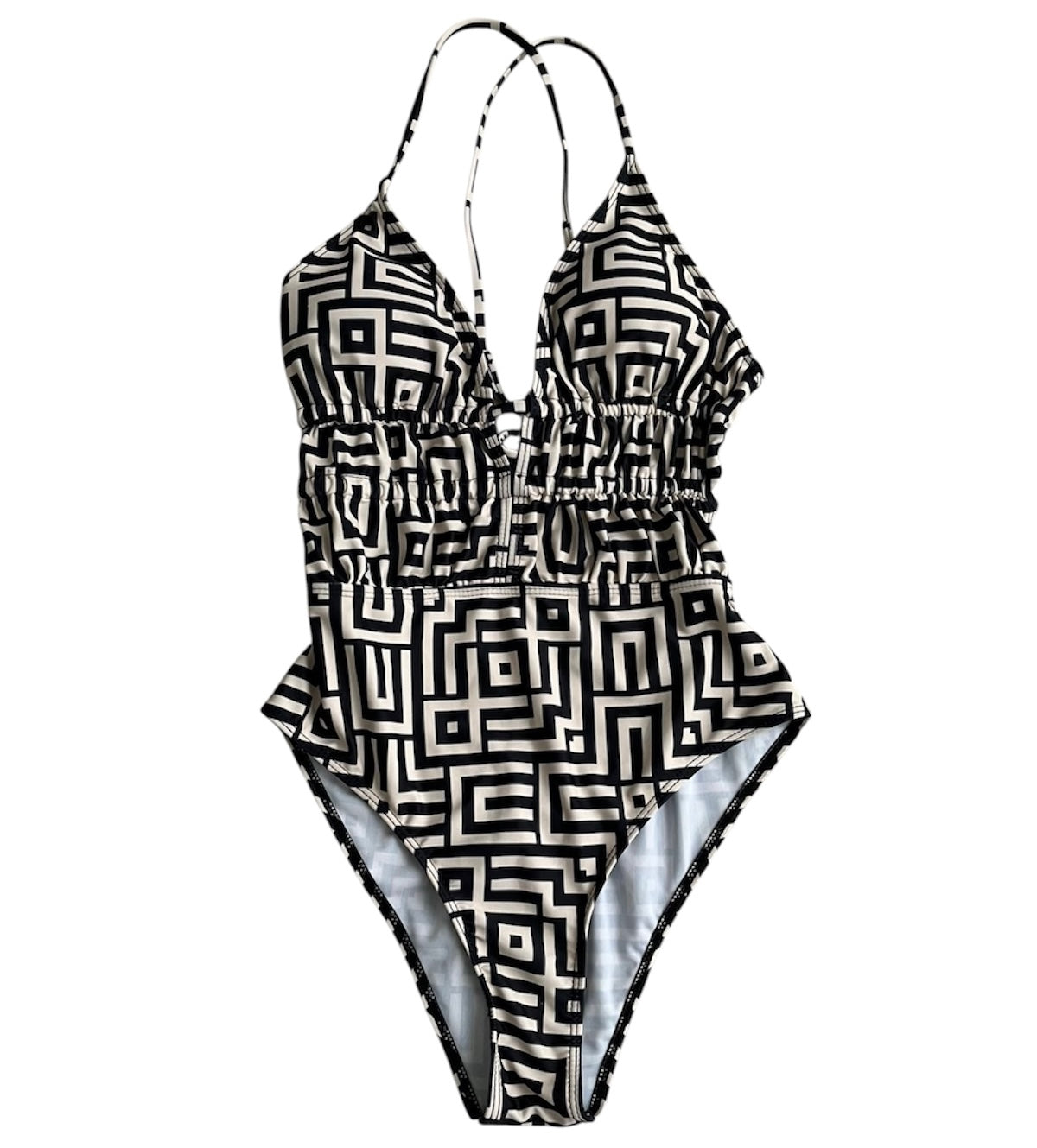 Ropa de baño entera blanco y negro - Talla S