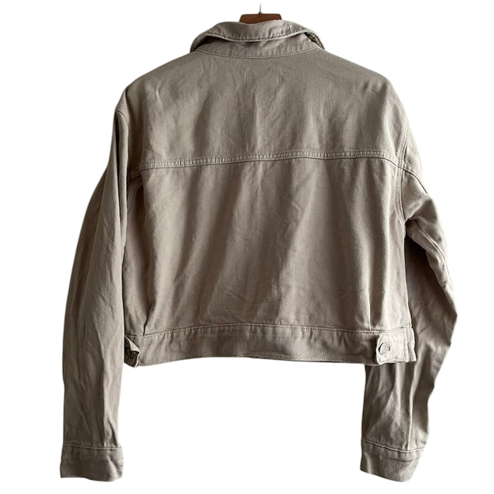Casaca de Jean beige corta Zara - Talla S