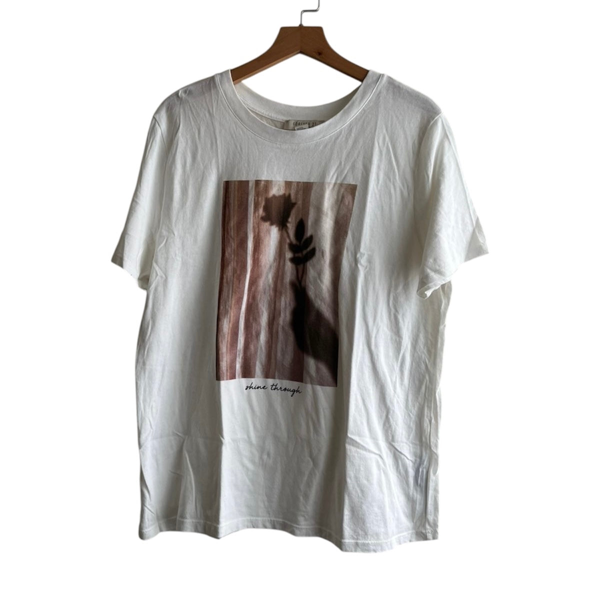 Polo blanco estampado Forever 21 - Talla L