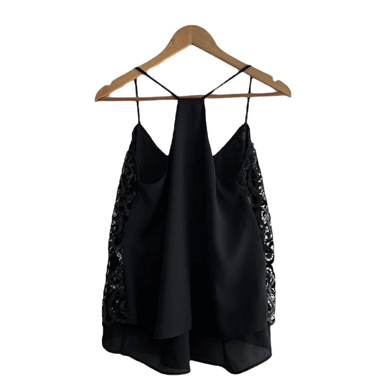 Blusa tiras lentejuelas negra Studio F- Talla S