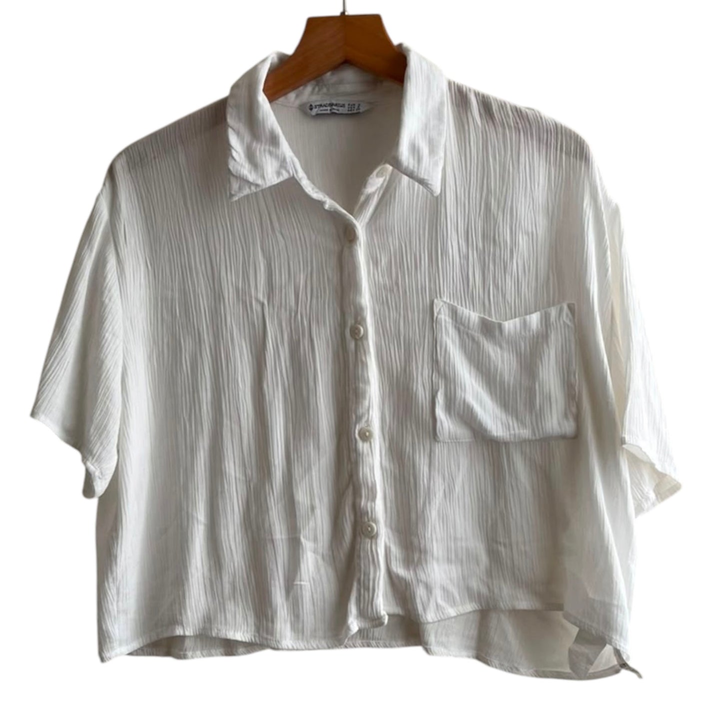 Blusa corta blanca Stradivarius- Talla S