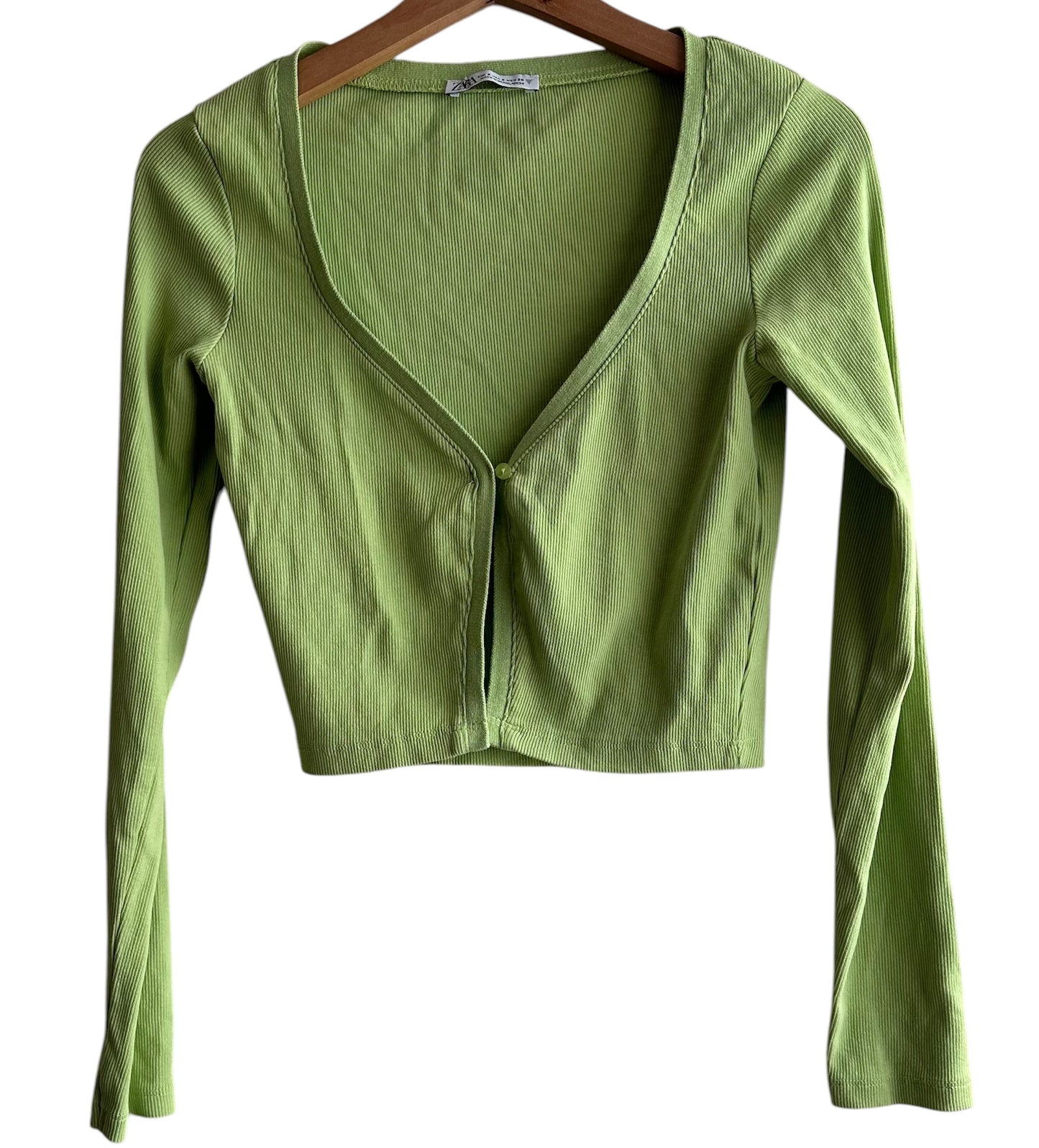 Top verde manga larga Zara - Talla S