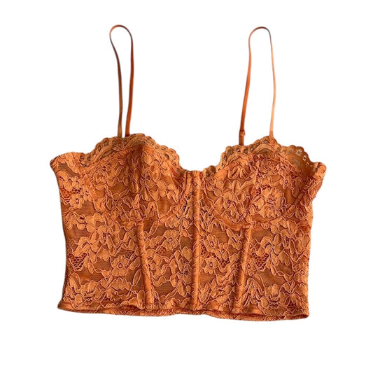Top encaje corset naranja Zara - Talla S
