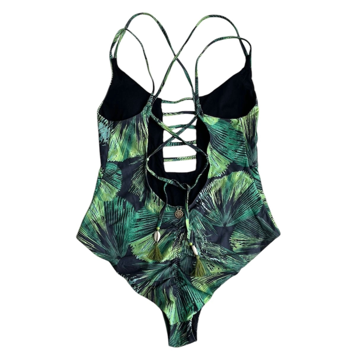 Ropa de baño entera verde hojas Toque de sol - Talla M