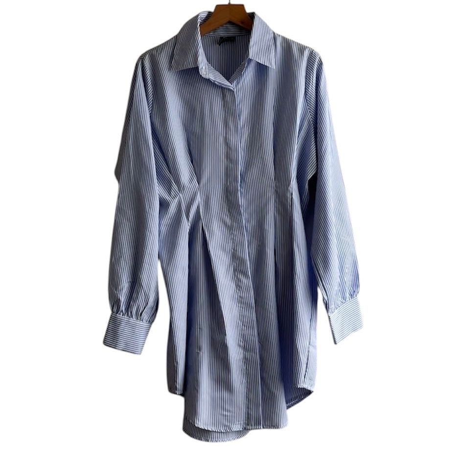 Camisa vestido celeste rayas - Talla S