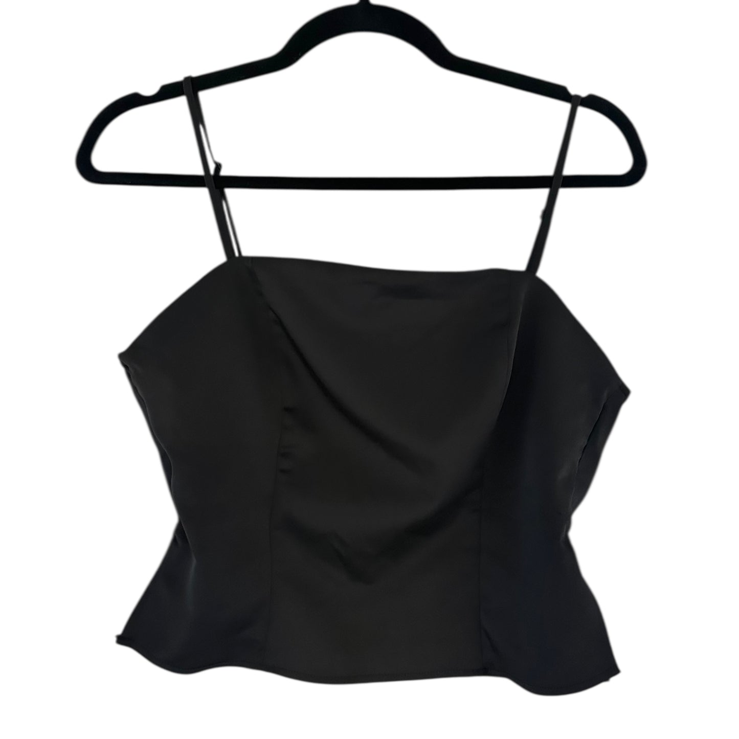 Blusa satin negro tiras Bershka - Talla L