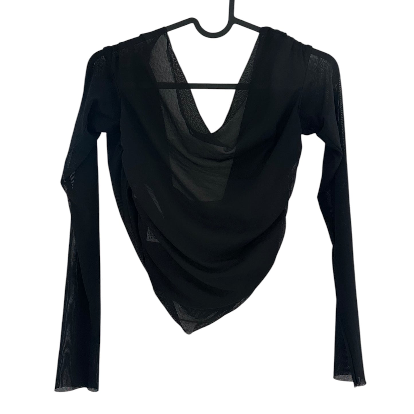 Polo manga larga negro tipo transparente Bershka - Talla L