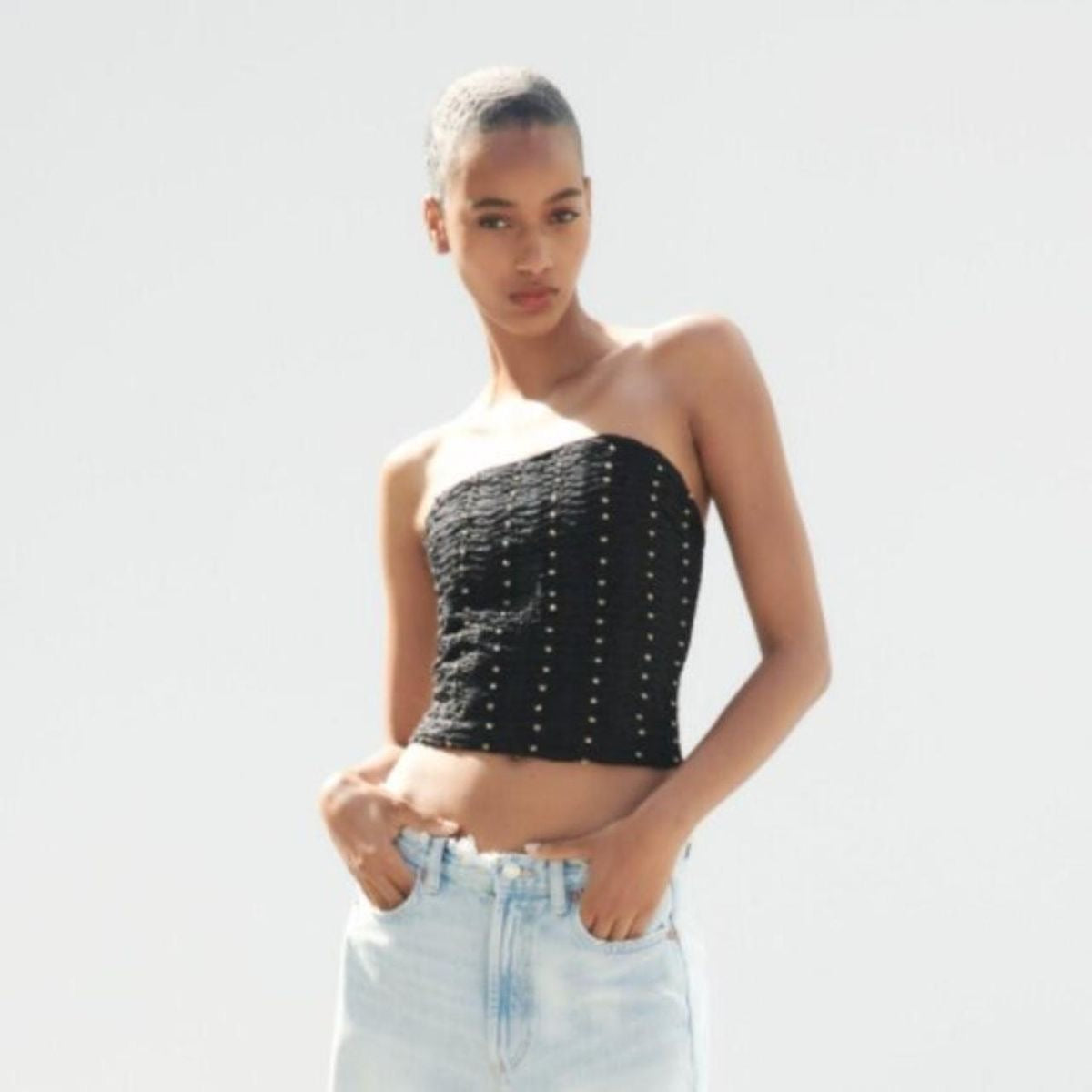 Top azul oscuro Zara - Talla M