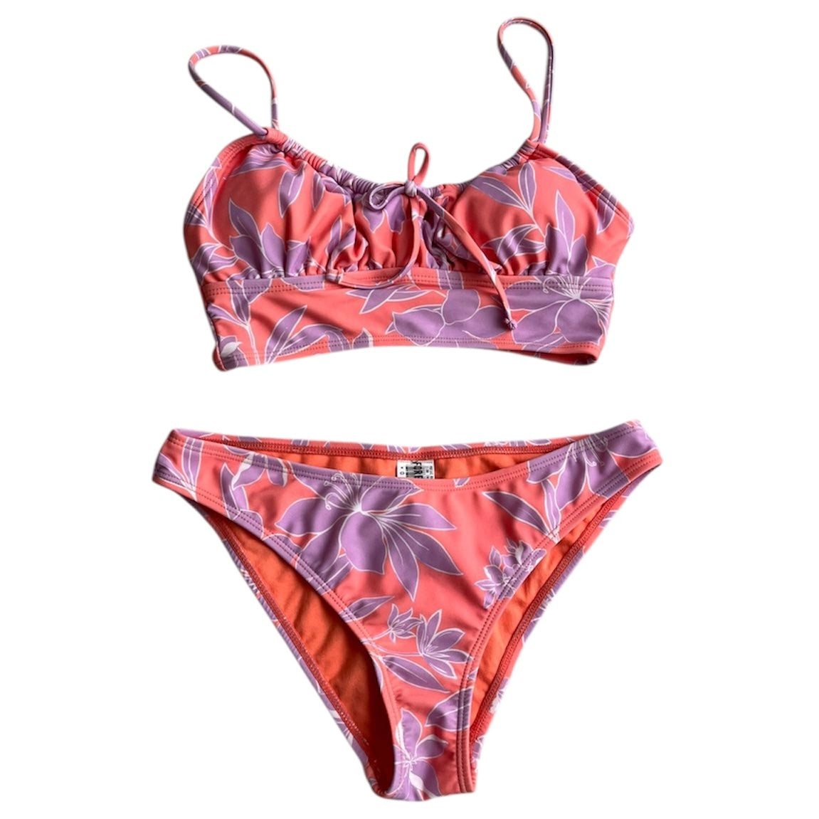 Bikini naranja y lila flores Forever 21 - Talla S