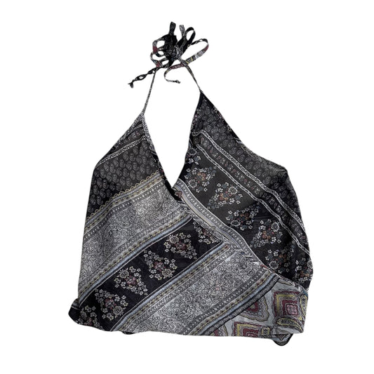 Blusa gasa estampada para amarrar - Talla S