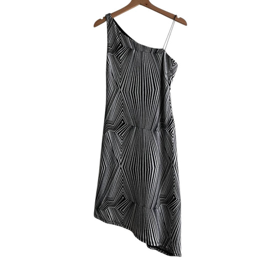 Vestido asimétrico rayas negro- Talla S