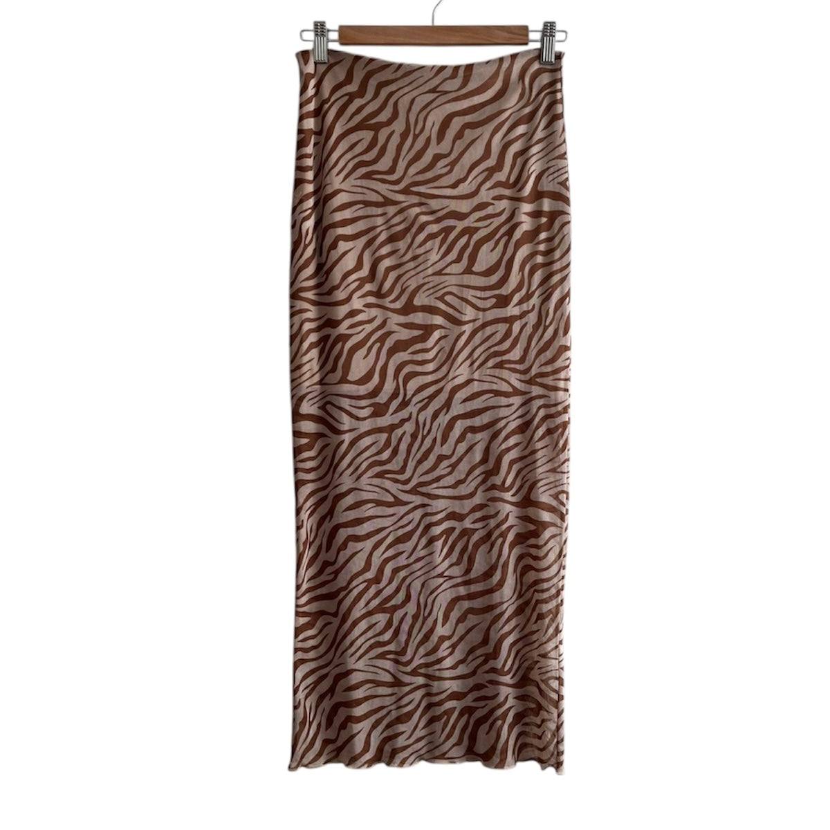 Falda larga gasa animal print marrón - Talla S