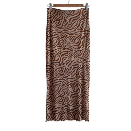 Falda larga gasa animal print marrón - Talla S