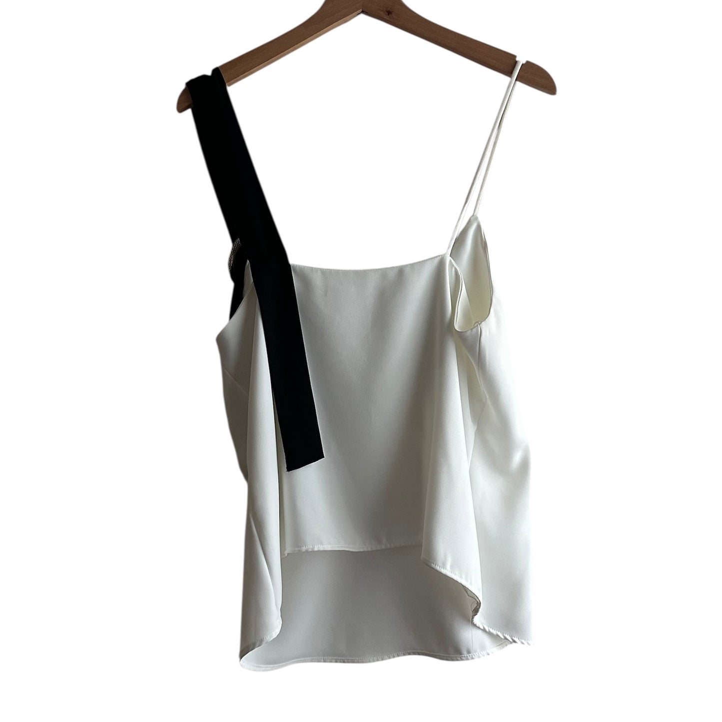 Blusa blanca tira negra Zara - Talla S