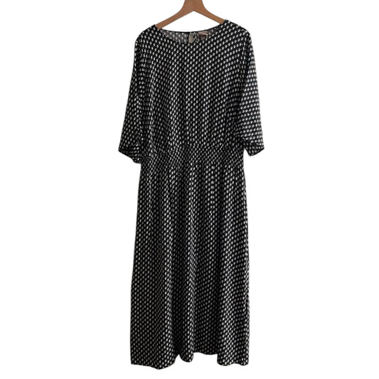 Vestido gasa negro y blanco H&M - Talla XL