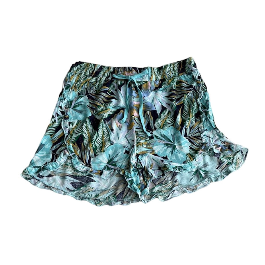 Short floreado celeste  - Talla S