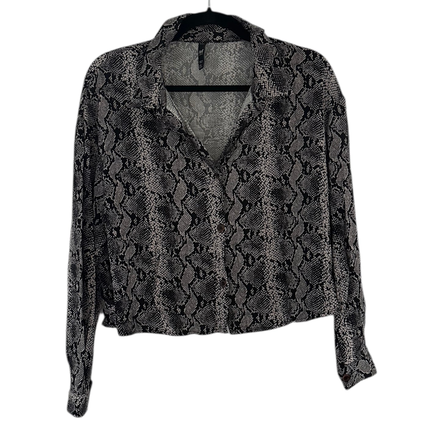 Blusa negra animal print Zara - Talla L