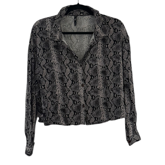 Blusa negra animal print Zara - Talla L