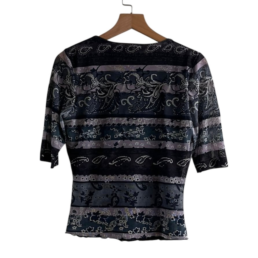 Polo negro estampado - Talla S