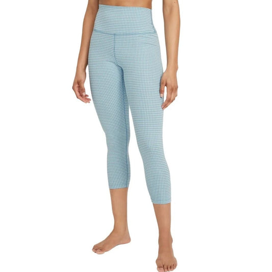 Leggins a cuadritos celeste Nike - Talla S