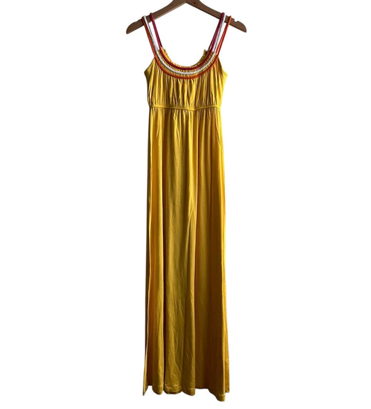Vestido largo tiras amarillo - Talla S