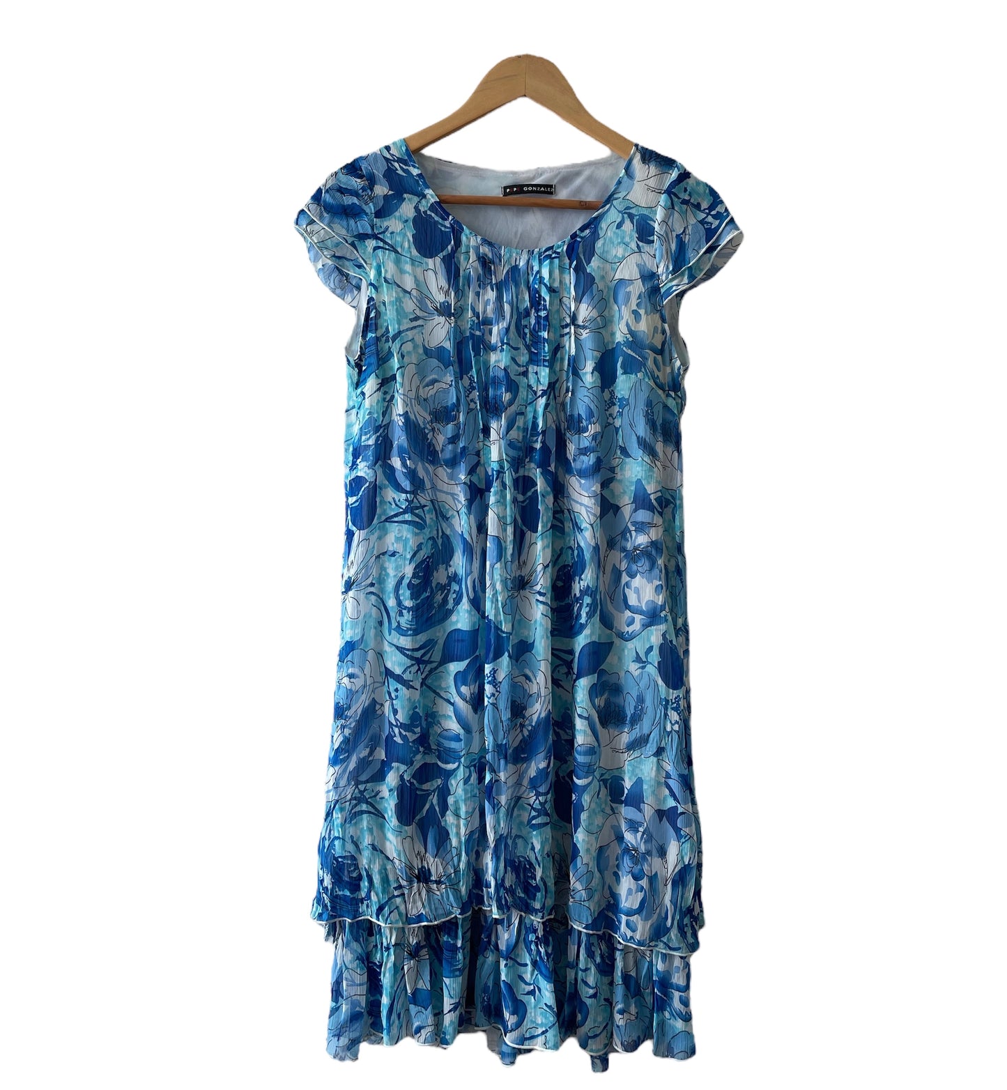 Vestido flores celeste - Talla L