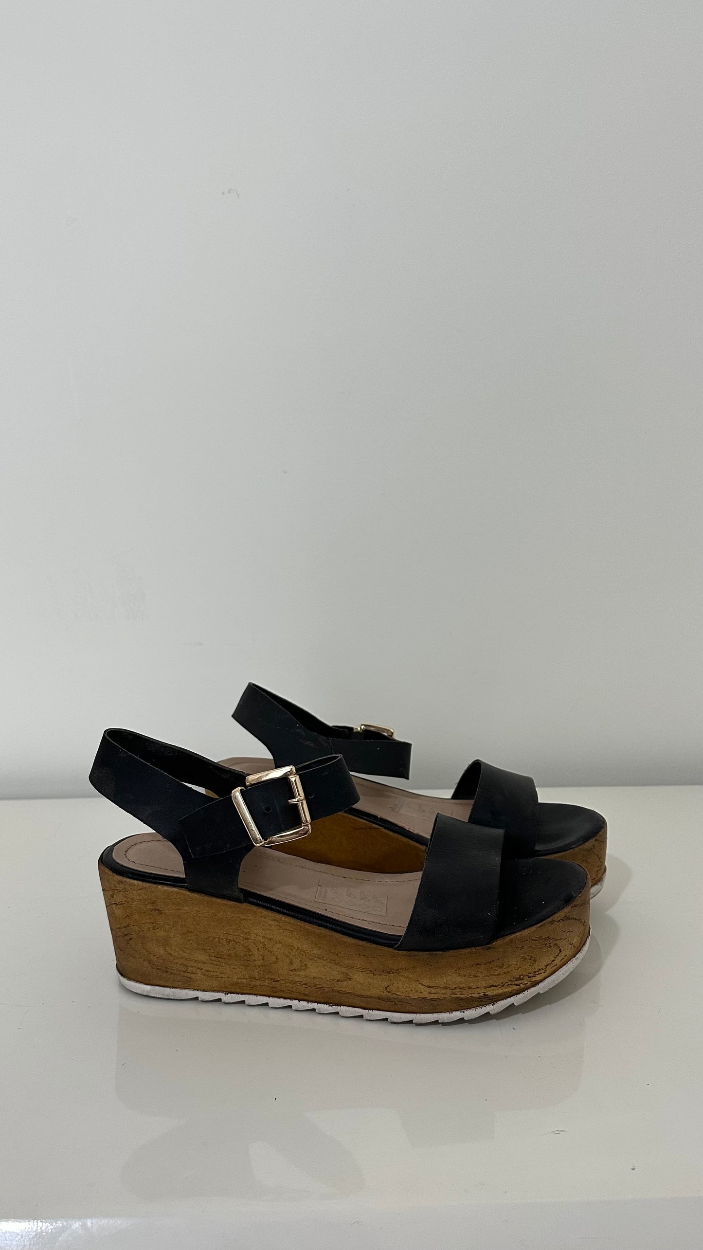 Sandalias negras plataforma - Talla 37