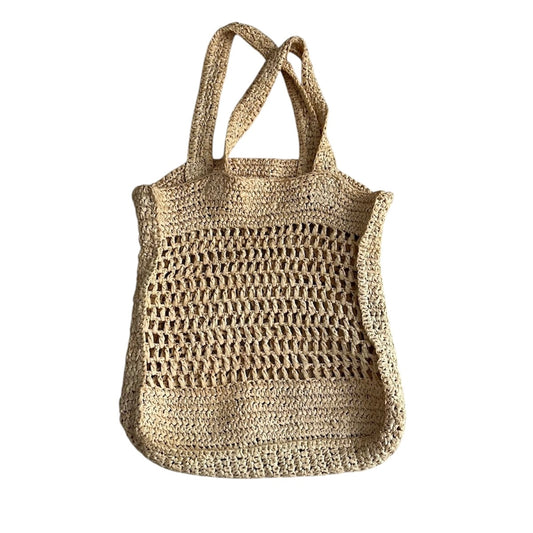 Bolso de playa rafia beige H&M